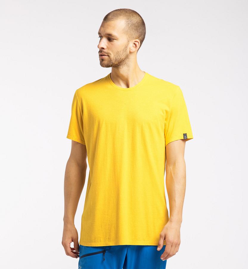 Haglöfs Mens Träd T-Shirt Yellow New Zealand 08164KOSJ
